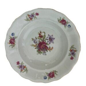 Vintage Soup Bowl Favolina Karolina (Poland) Meissen Flower Pattern FAV7 8" x 1.